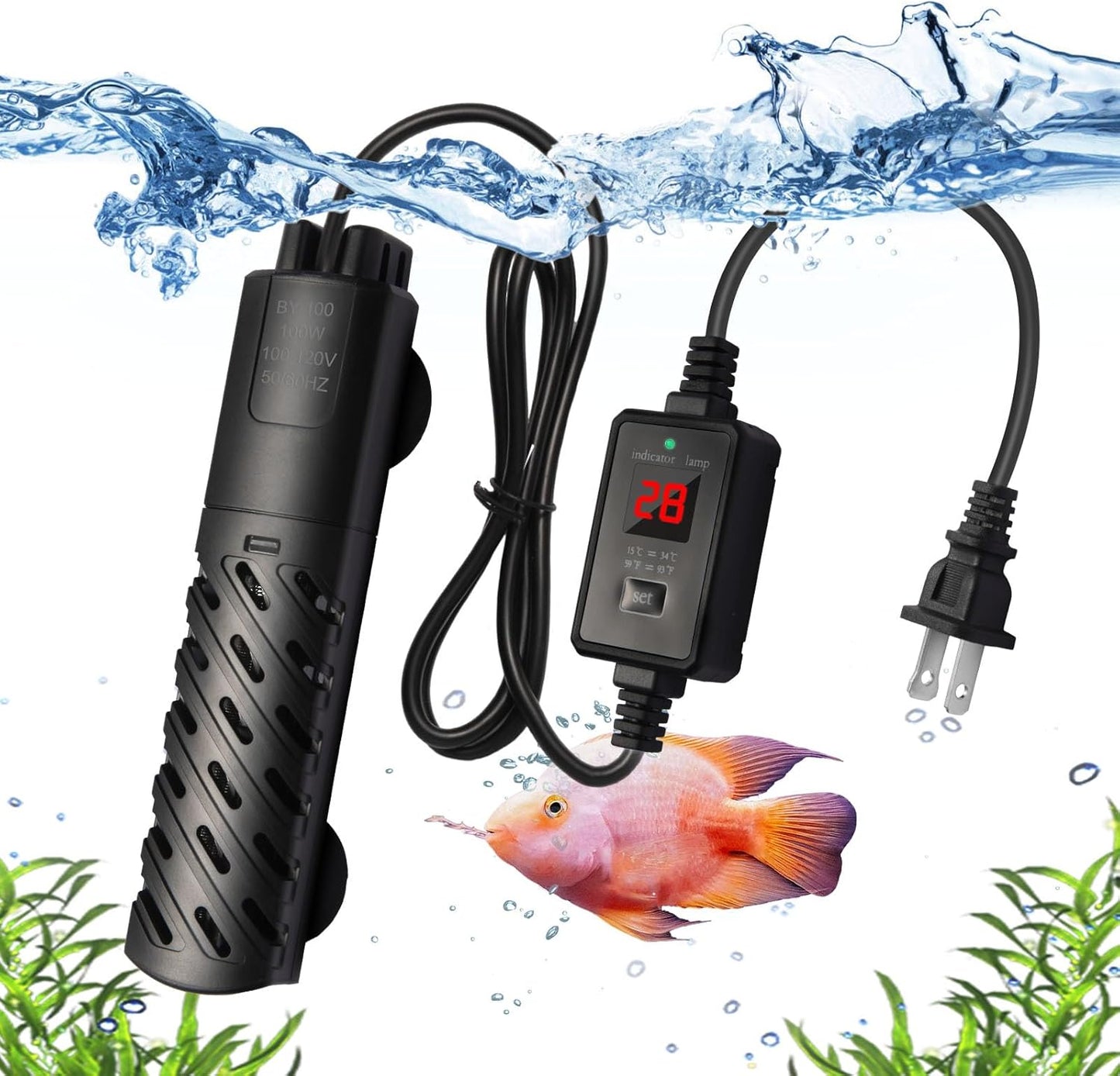 Meill 100W Submersible Aquarium Heater: Over-Temperature Protection