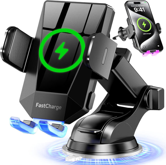 15W Fast Wireless Car Charger Mount for iPhone & Samsung