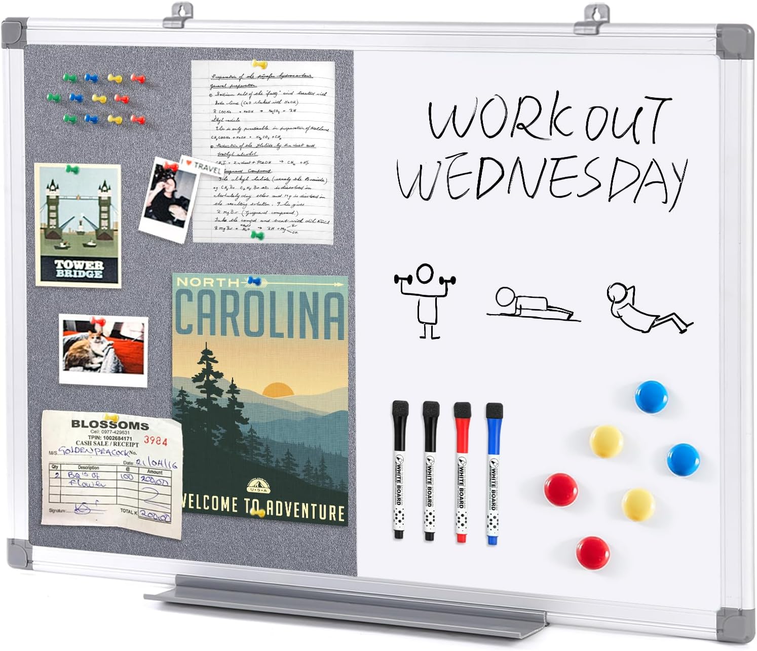 S SWANCROWN 2 in 1 Combo Board for Home, School, and Office
