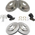 TRQ Front and Rear Brake Pad & Rotor Kit - Direct Fit Ceramic Kits