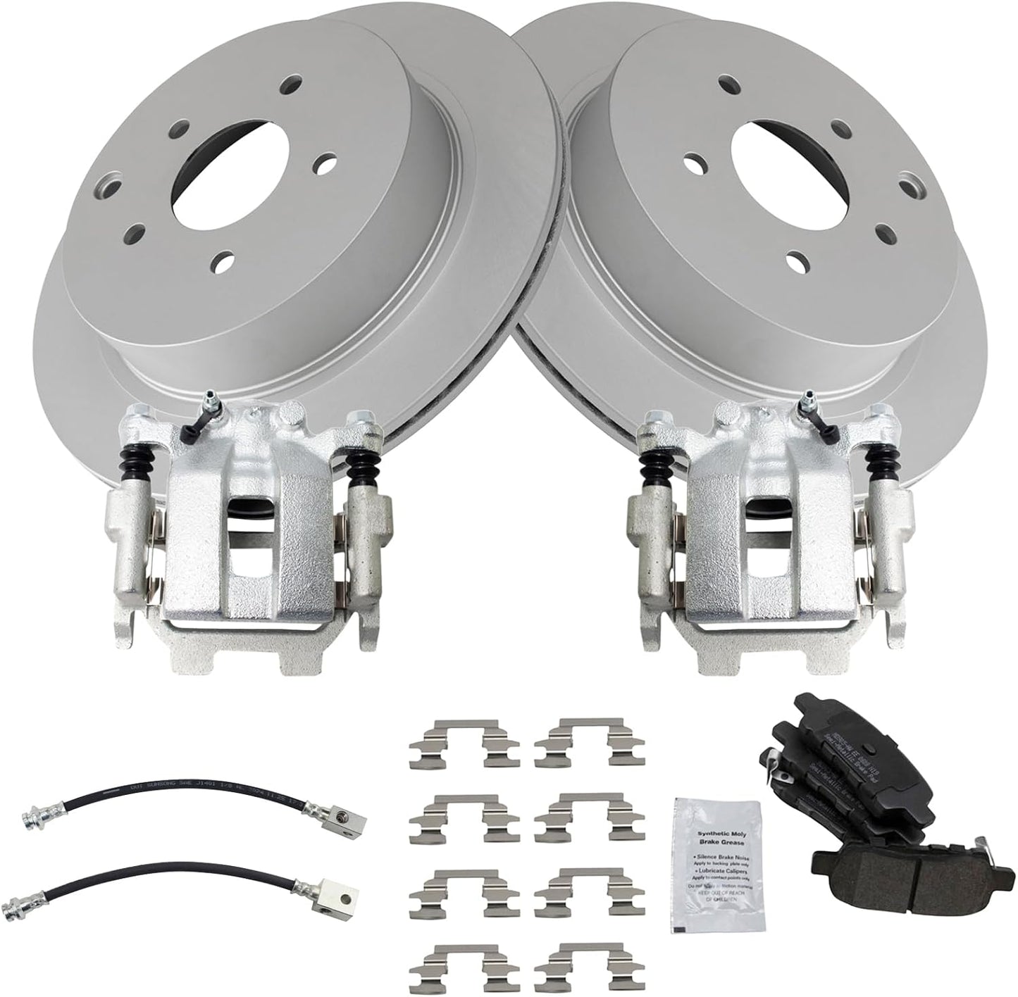TRQ Rear Brake Pad & Rotor Kit for 2018 INFINITI Q70 Performance