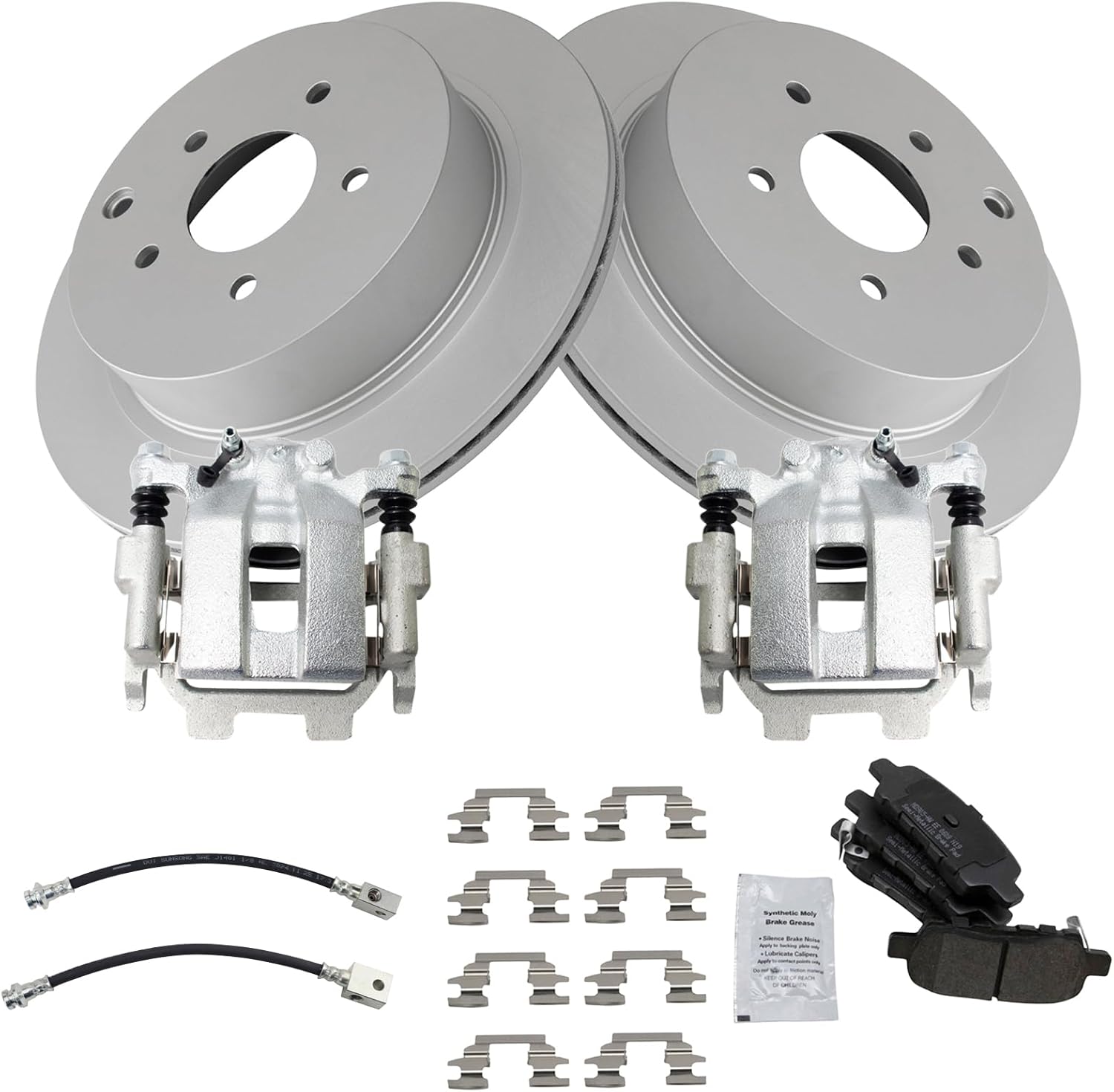 TRQ Rear Brake Pad & Rotor Kit for 2018 INFINITI Q70 Performance