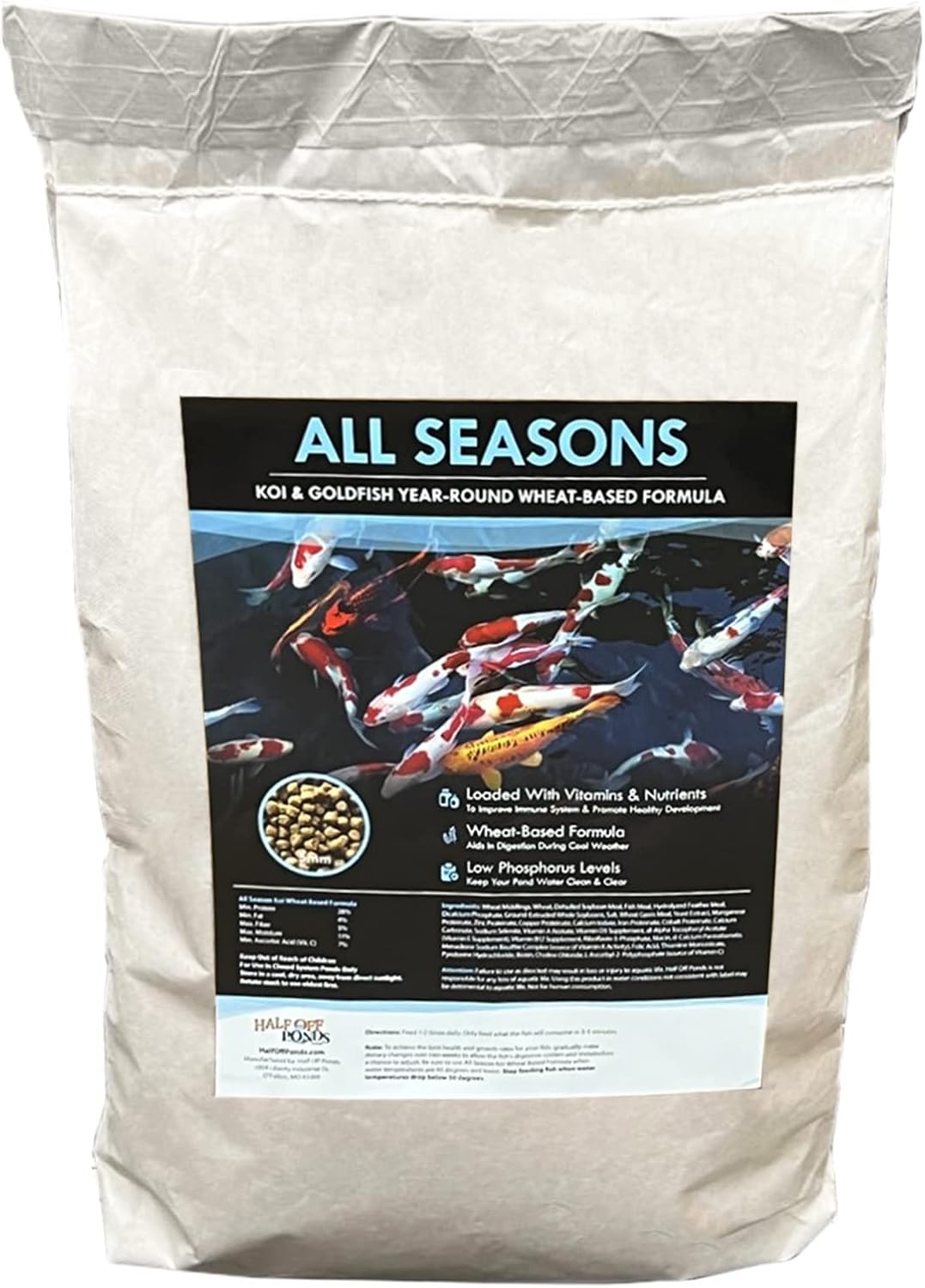 All Seasons Koi Fish Food with 28% Protein for Healthy Ponds