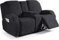 Stretch Loveseat Recliner Covers with Console - Secure Fit, Jacquard