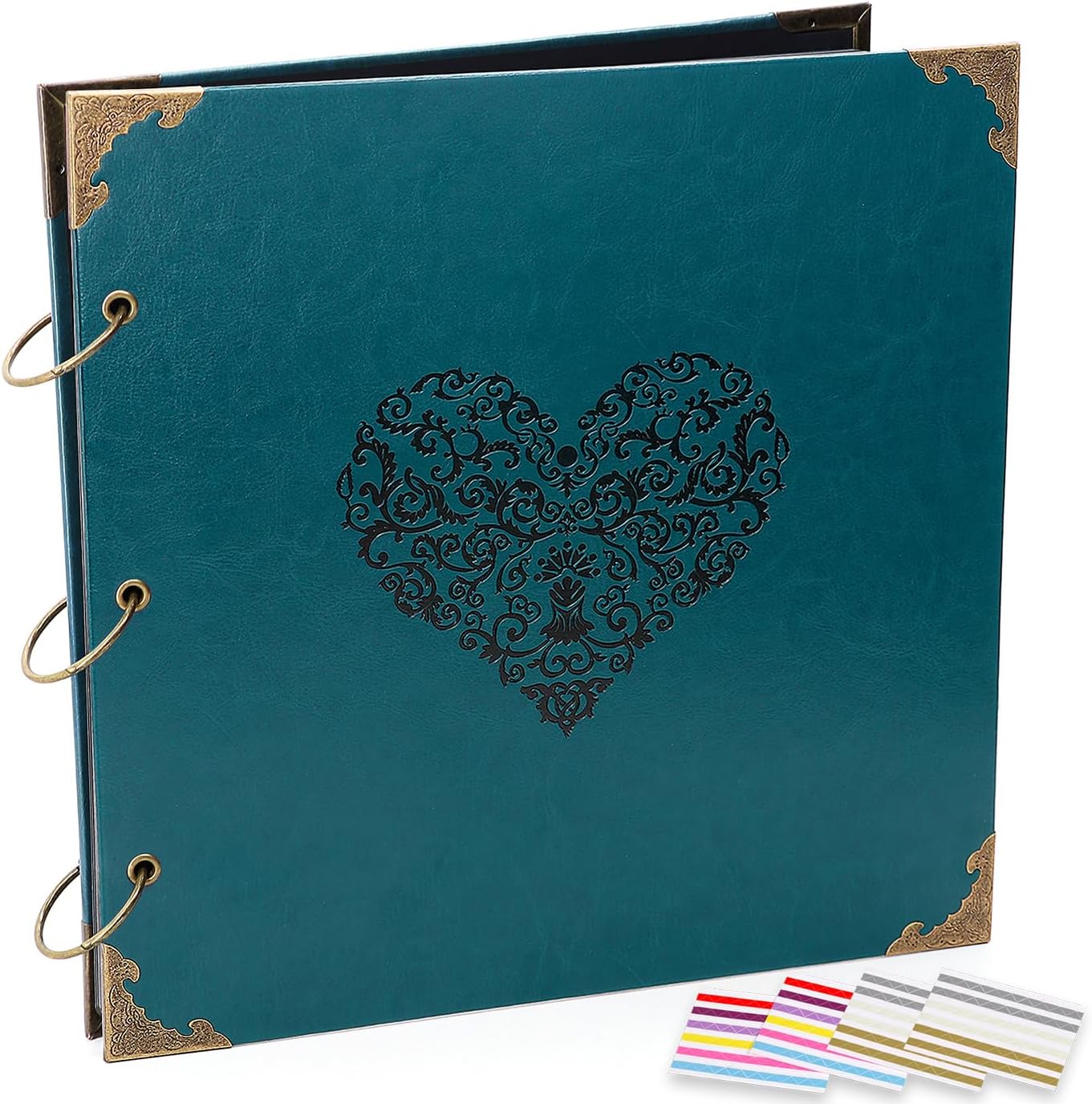 DIY Scrapbook Photo Album with Vintage Leather Cover for Memories