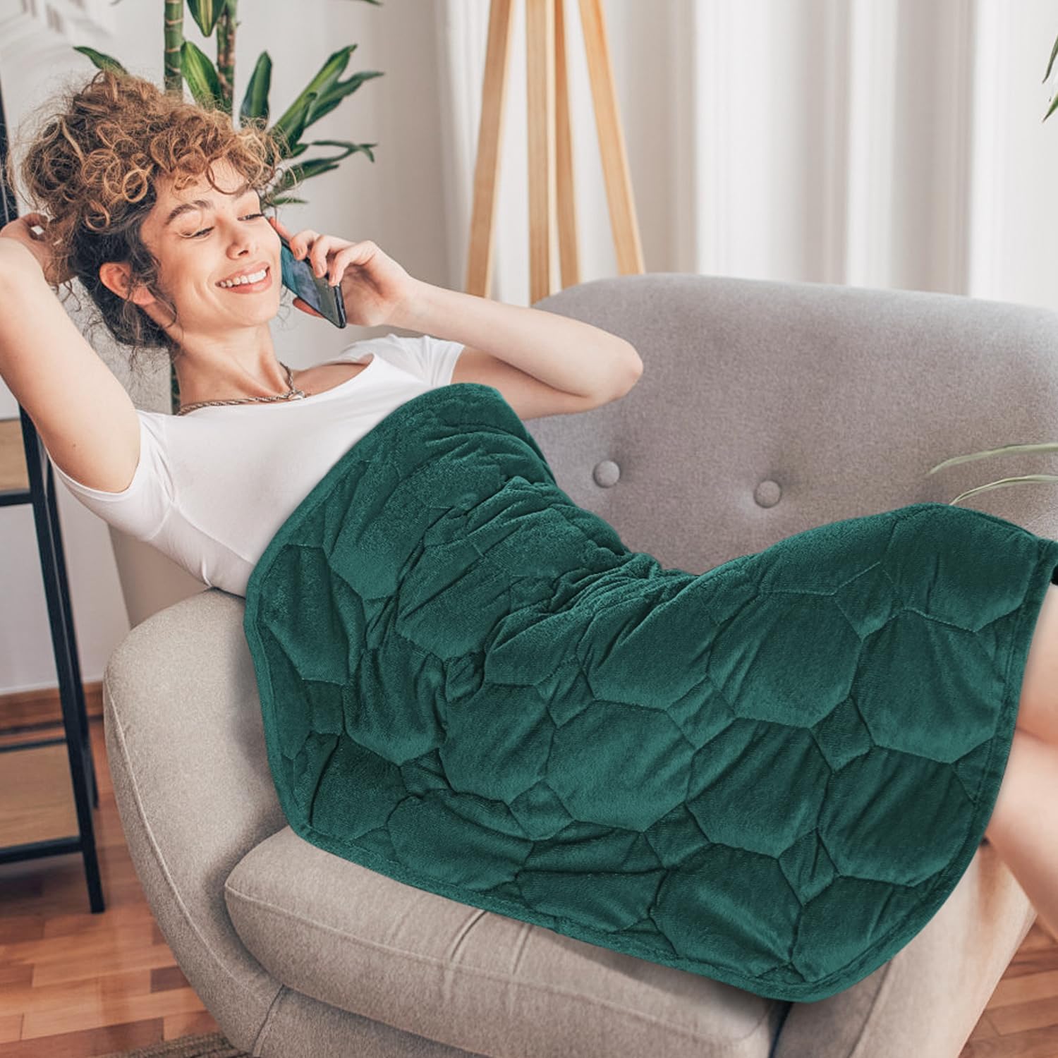 Topblan Weighted Lap Blanket 7lbs for Napping and Relaxation