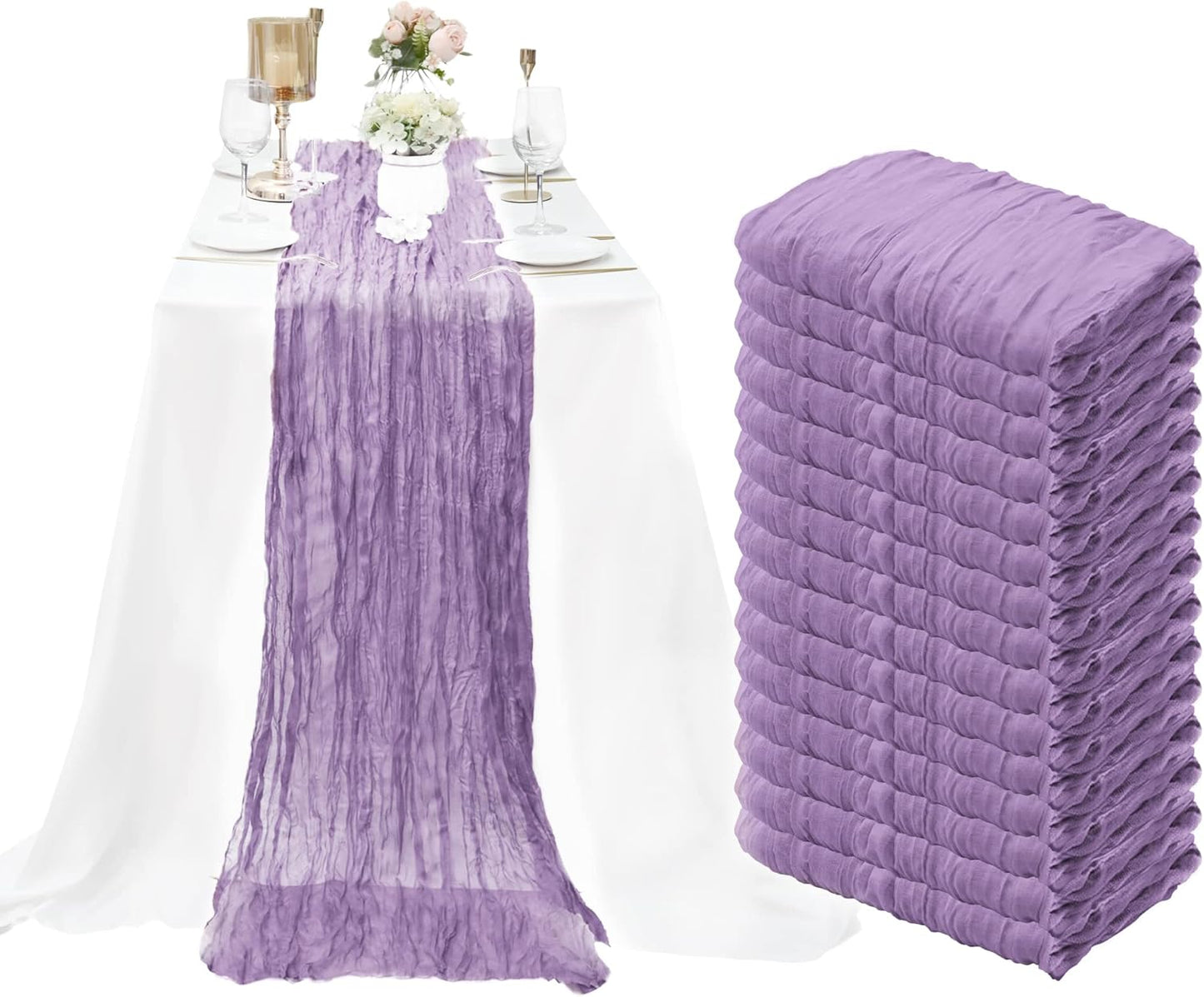 15 Pack Cheesecloth Table Runner for Elegant Party Decor