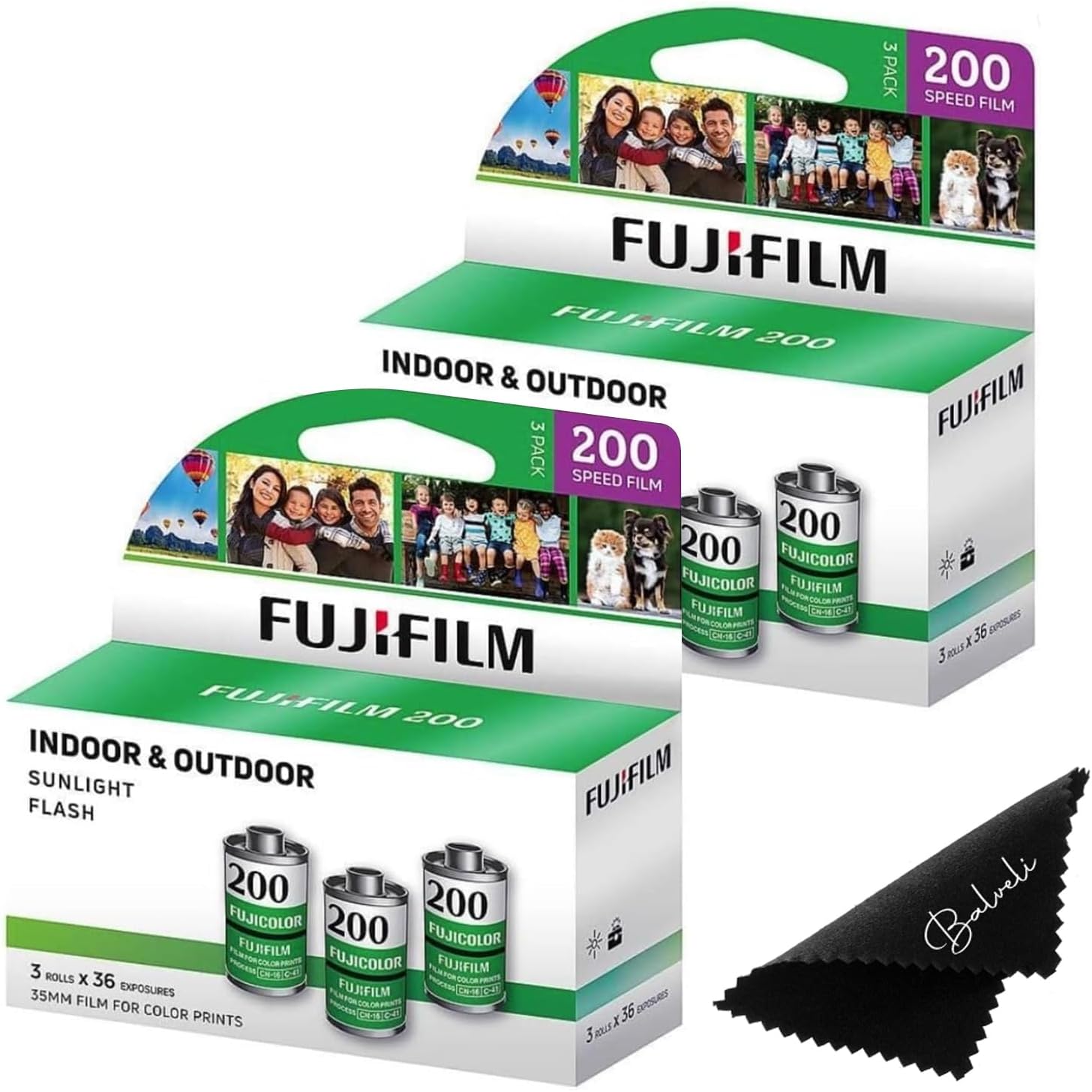 Fujifilm 200 35mm Film Bundle with Premium Cleaning Cloth