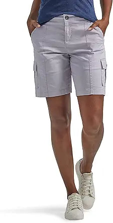 Lee Women's Petite Flex-to-go Mid-Rise Relaxed Fit Cargo Shorts