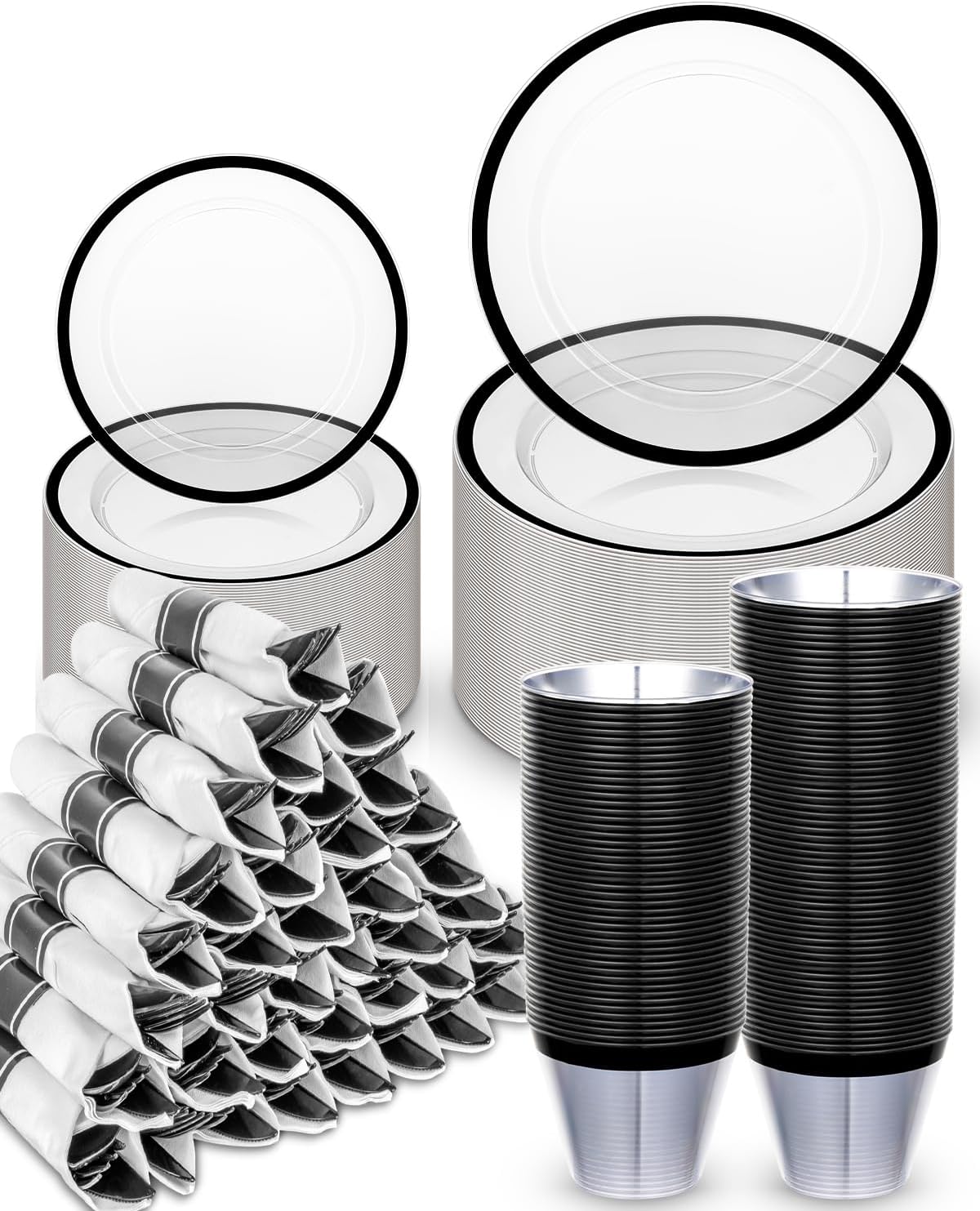 350PCS Disposable Plates Set for Effortless Entertaining