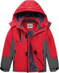 Boy's Waterproof Ski Jacket with Removable Hood - Warm Fleece Winter