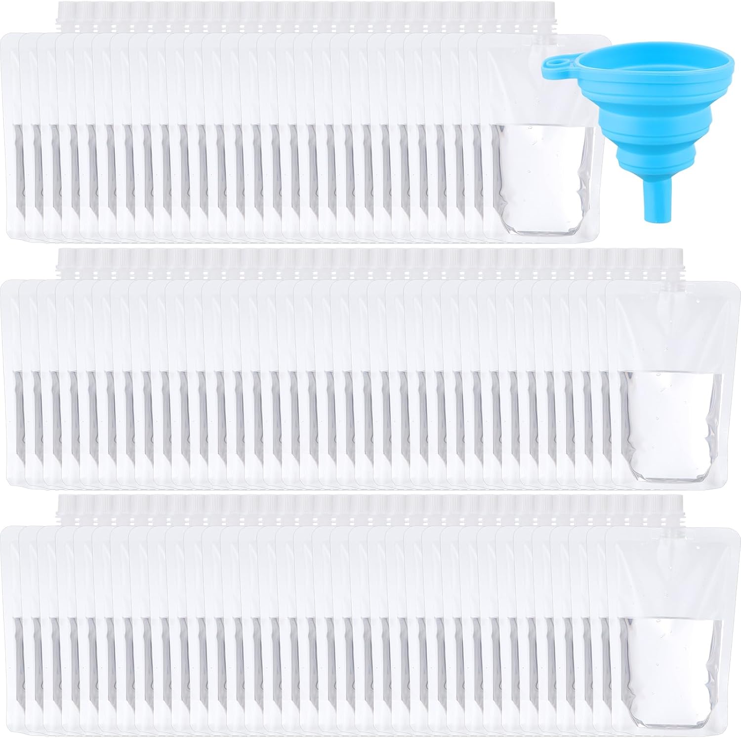 Patelai 300 Pieces Plastic Liquid Pouch for Travel and Outdoor