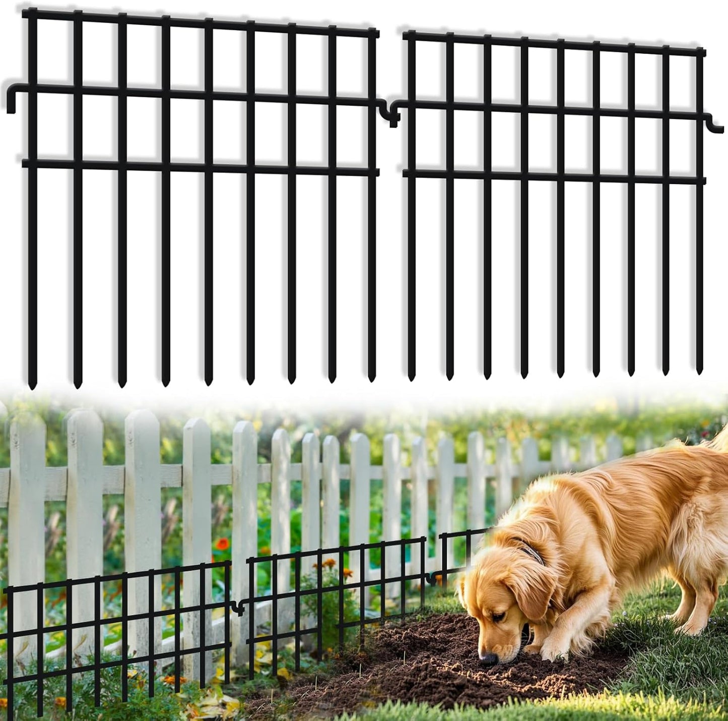 15 Panels Dog Digging Fence Barrier for Garden and Yard