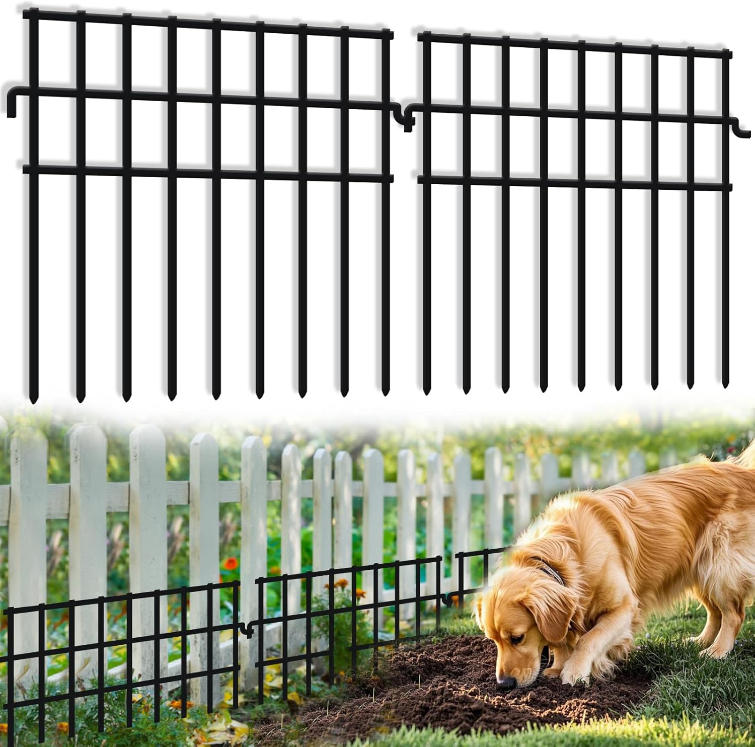 15 Panels Dog Digging Fence Barrier for Garden and Yard