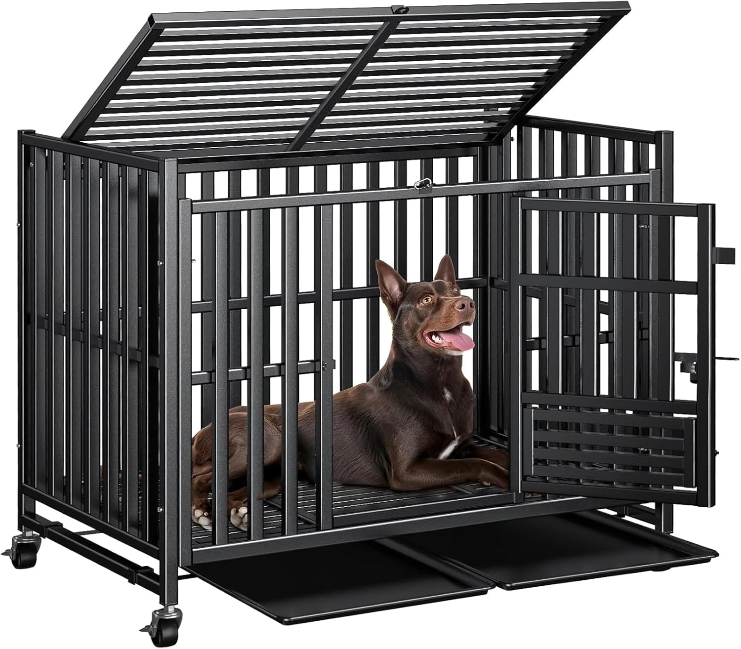 42 Inch Heavy Duty Dog Crate for Large and High Anxiety Dogs