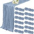 Dusty Blue Cheesecloth Table Runner 35 x 120 in - 12 Pack Rustic Gauze