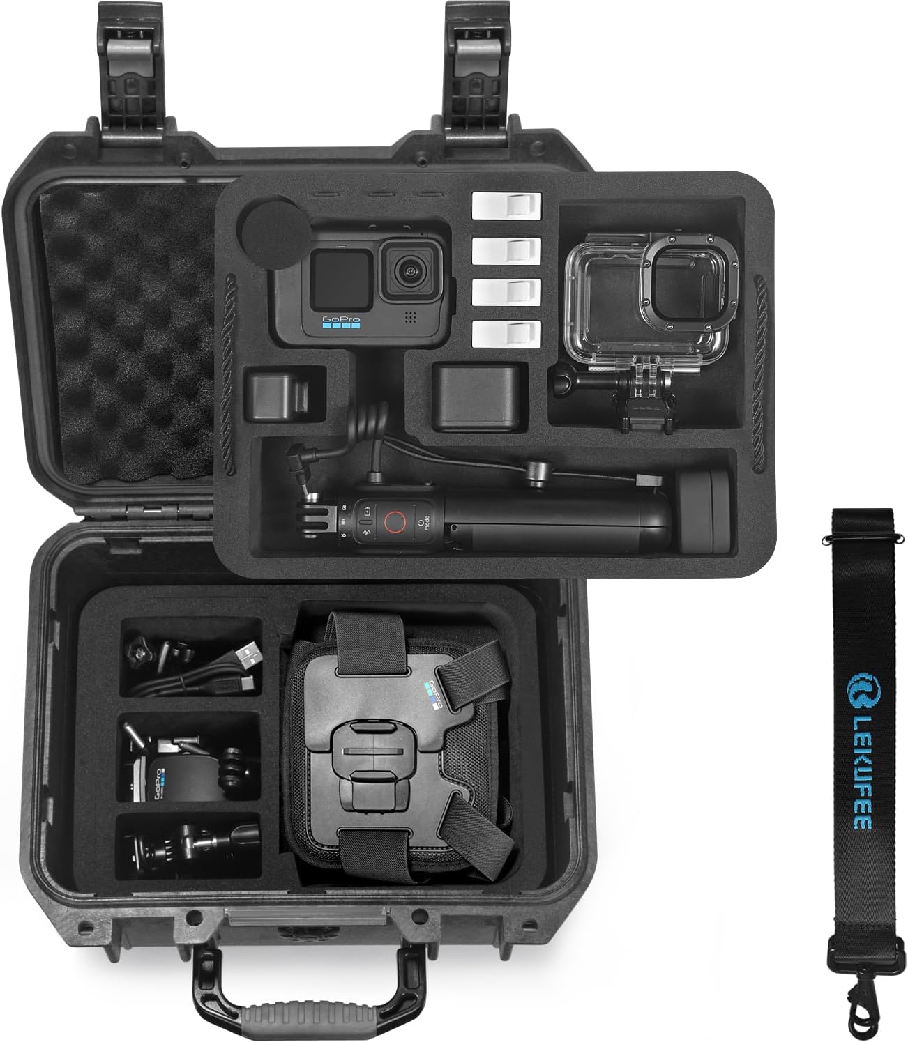 Lekufee Waterproof Hard Case for GoPro Hero Series Cameras