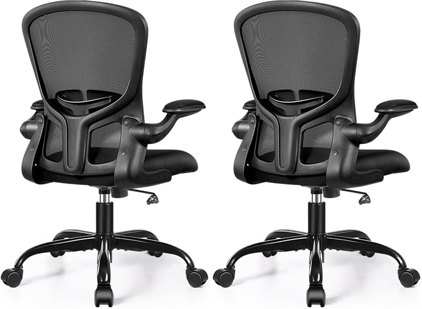 Ergonomic PC Desk Chair with Adjustable Lumbar Support and Wheels
