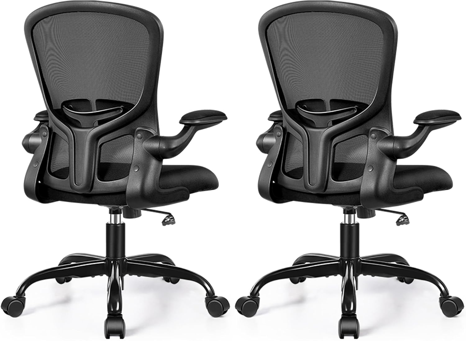Ergonomic PC Desk Chair with Adjustable Lumbar Support and Wheels