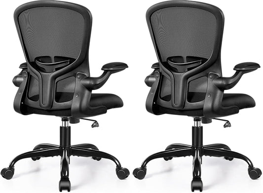 Ergonomic PC Desk Chair with Adjustable Lumbar Support and Wheels