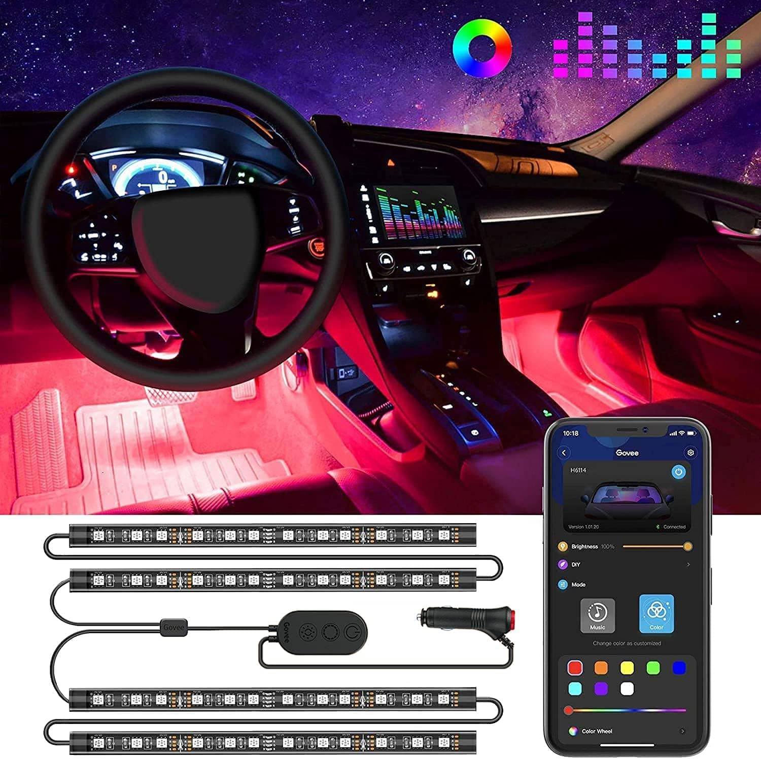 Govee Smart Car LED Lights: App Control, Music Mode