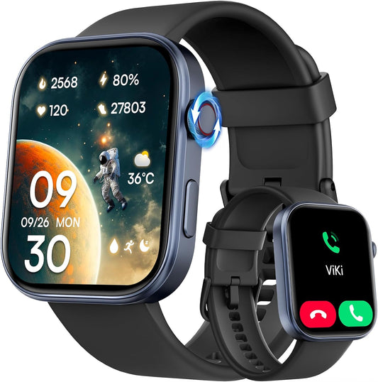 Tensky Smart Watch: AI Voice, Fitness Tracker, Bluetooth, 3ATM Water, Heart Rate Monitor