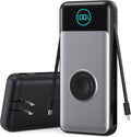 Portable Charger 26800mAh with Built-In Cables & AC Plug - 25W PD Fast