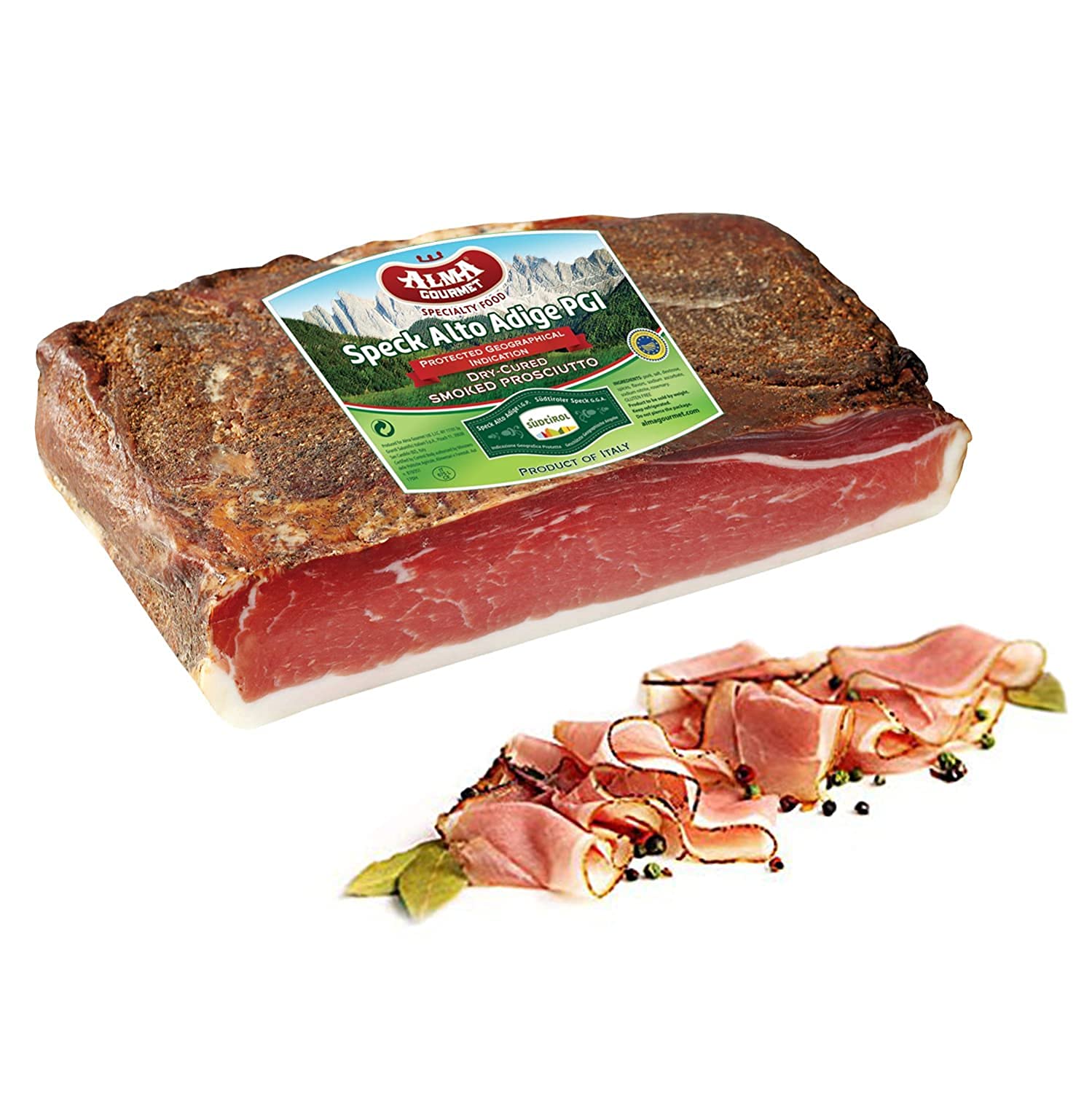 Alma Gourmet Speck Alto Adige IGP 5 lb - Authentic Italian Flavor