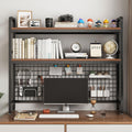 Desktop Bookshelf for Computer Desk - 2-Tier Multipurpose Wood Hutch