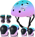 Kids Adjustable Gradient Color Bike Helmet with 7-in-1 Pads - Fits