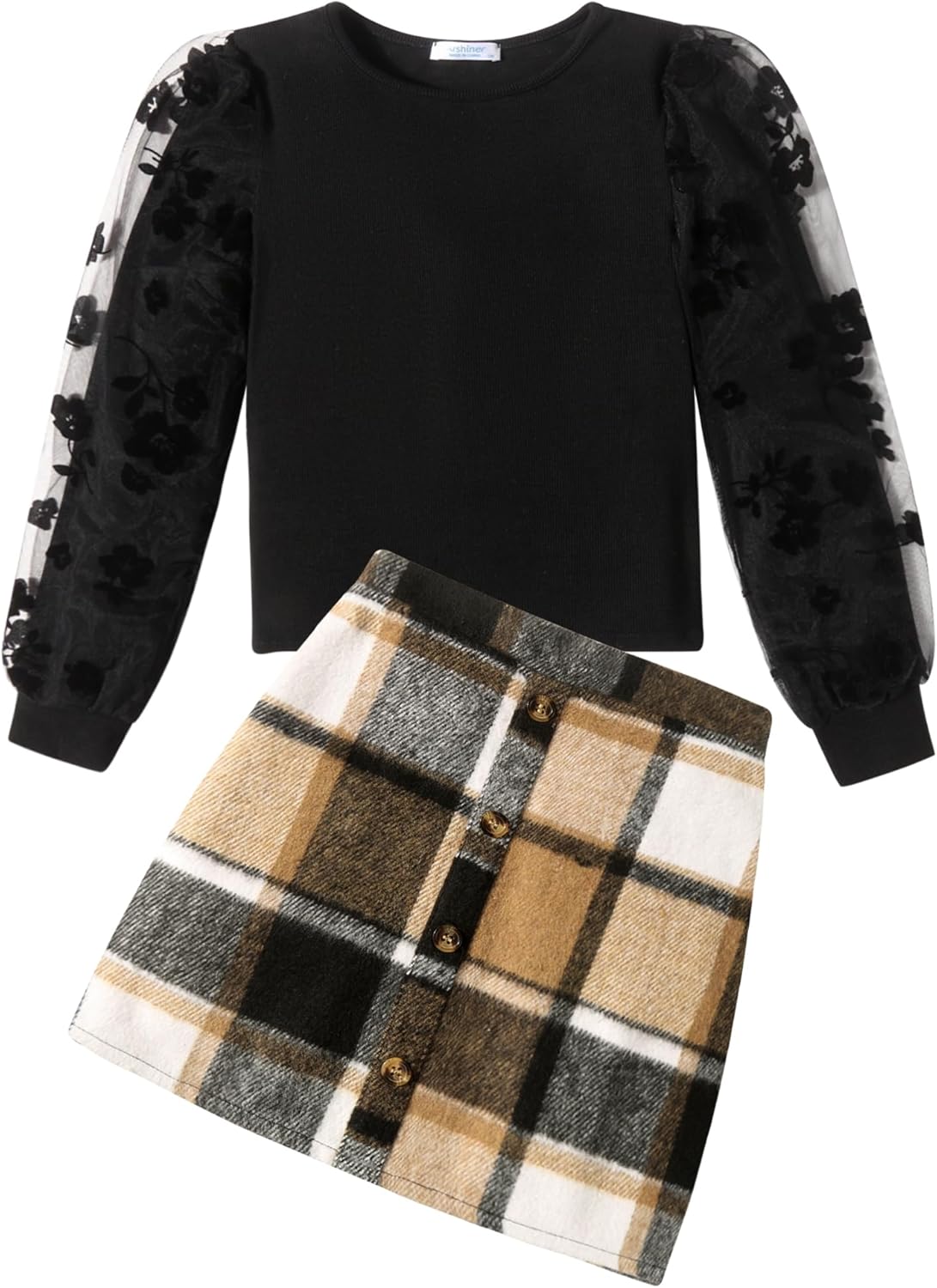Arshiner Girl's Skirt Sets Trendy 2 Piece Clothes for Fall