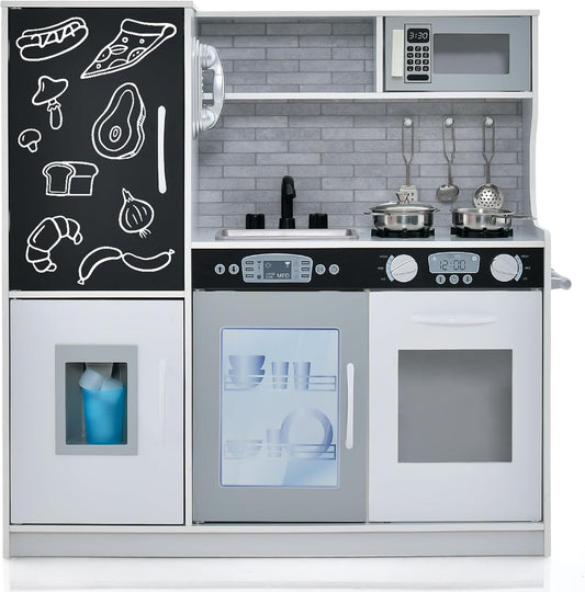Costzon Wooden Kitchen Playset - Imagination Station for Kids