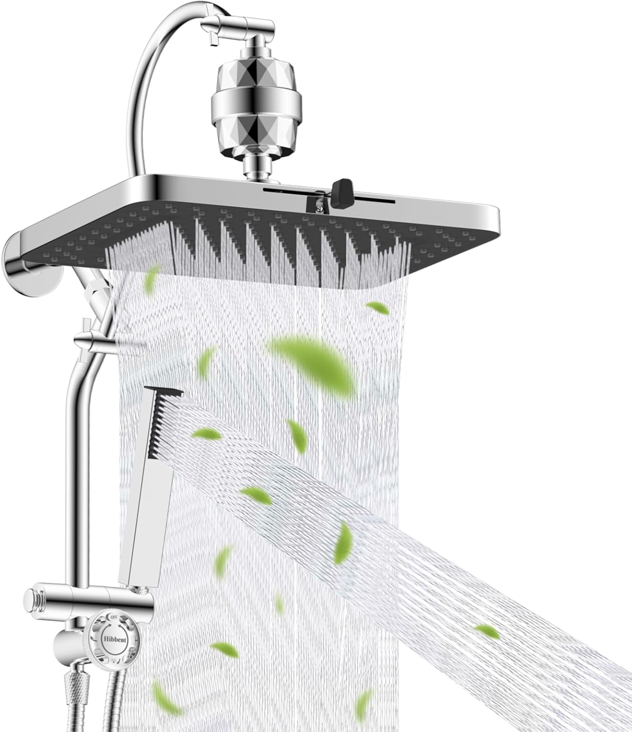 Hibbent 5-Spray Filtered Rainfall Shower Head Combo for Luxury