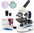 40X-1000X Cordless Dual LED Compound Monocular Microscope - Portable