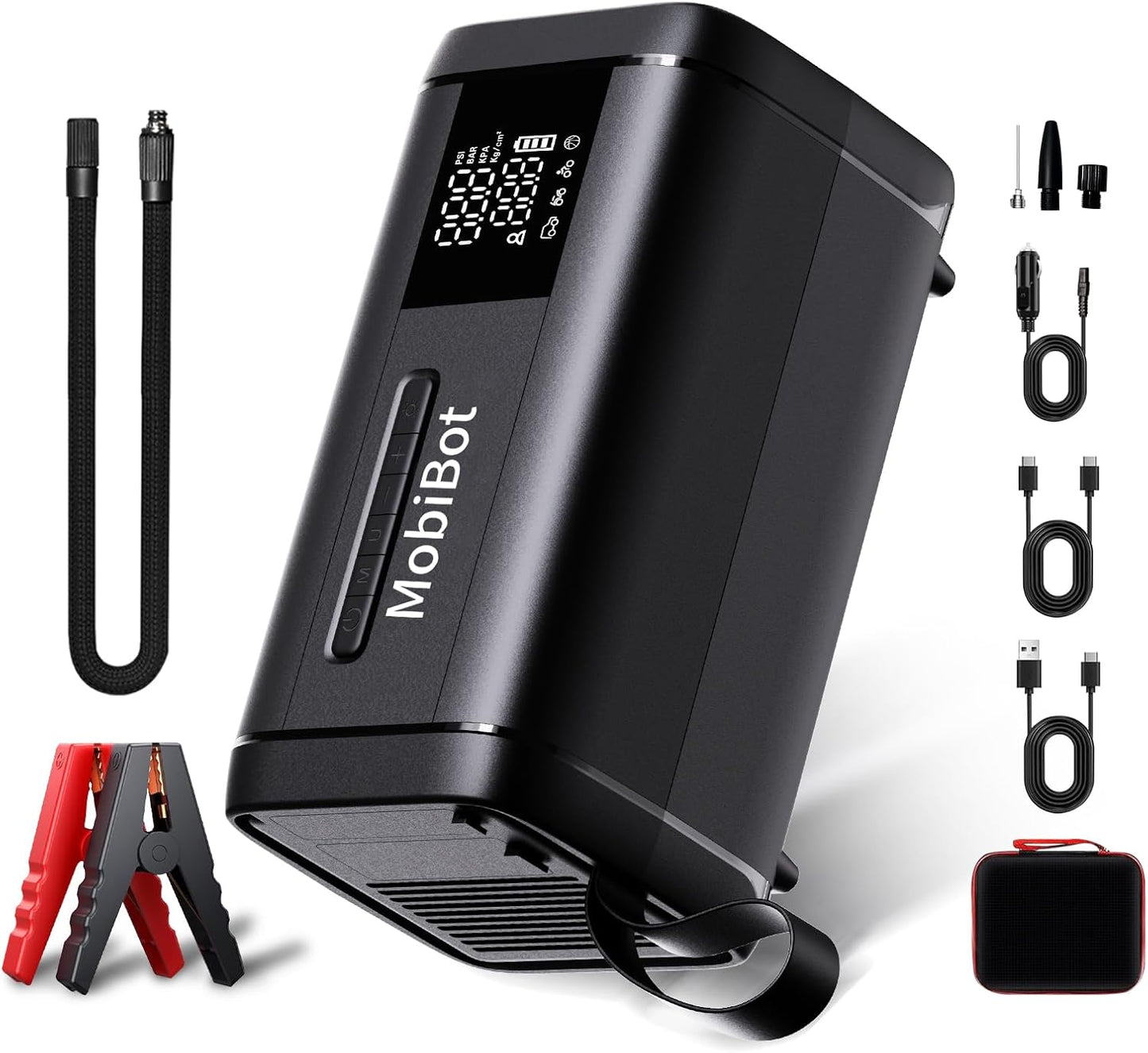 4-in-1 Jump Starter with Air Compressor and Power Bank