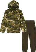 Boys Hoodie Set with Joggers - Lightweight Brushed Fleece Zip Up