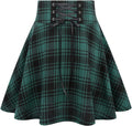 Gothic Plaid Mini Skirts for Women - High Waist Short Skater