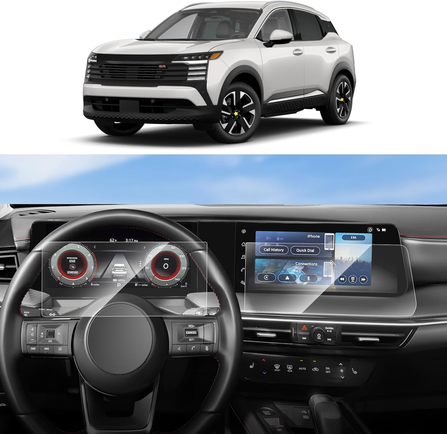 Upgrade 4PCS Screen Protector for 2025 2026 Nissan Kicks SV/SR