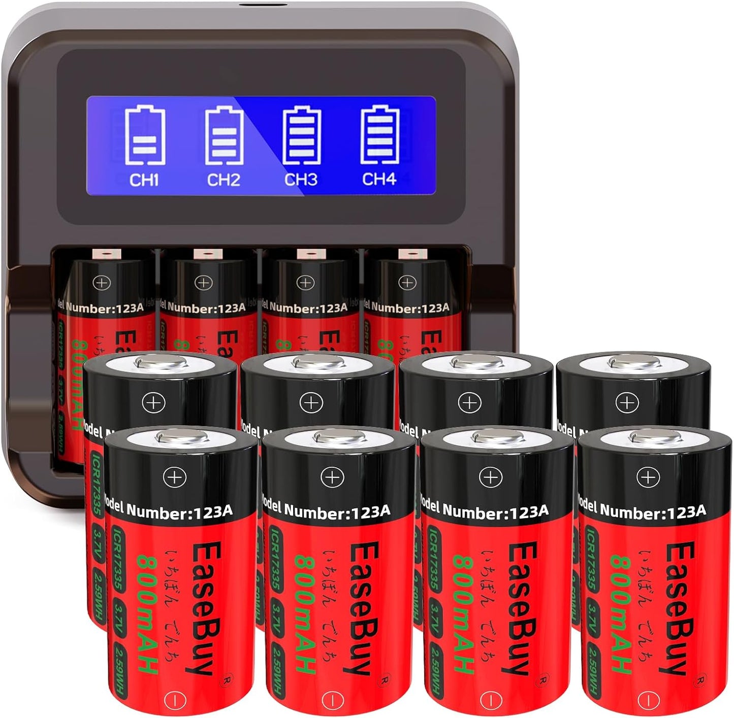 CR123A Rechargeable Batteries with Charger for Arlo Cameras