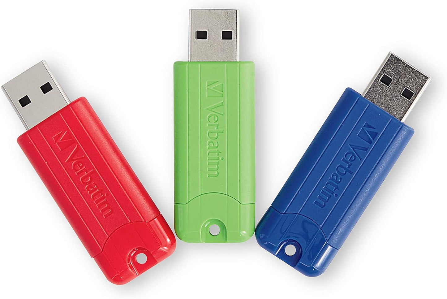 Verbatim 128GB Pinstripe USB 3.2 Flash Drive - 3 Pack Colors