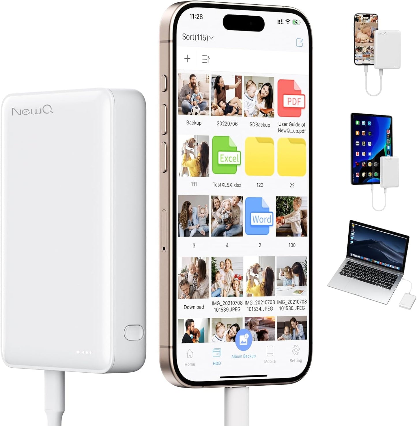 NEWQ Hard Drive for Phone & Computer: 1TB USB Flash Storage