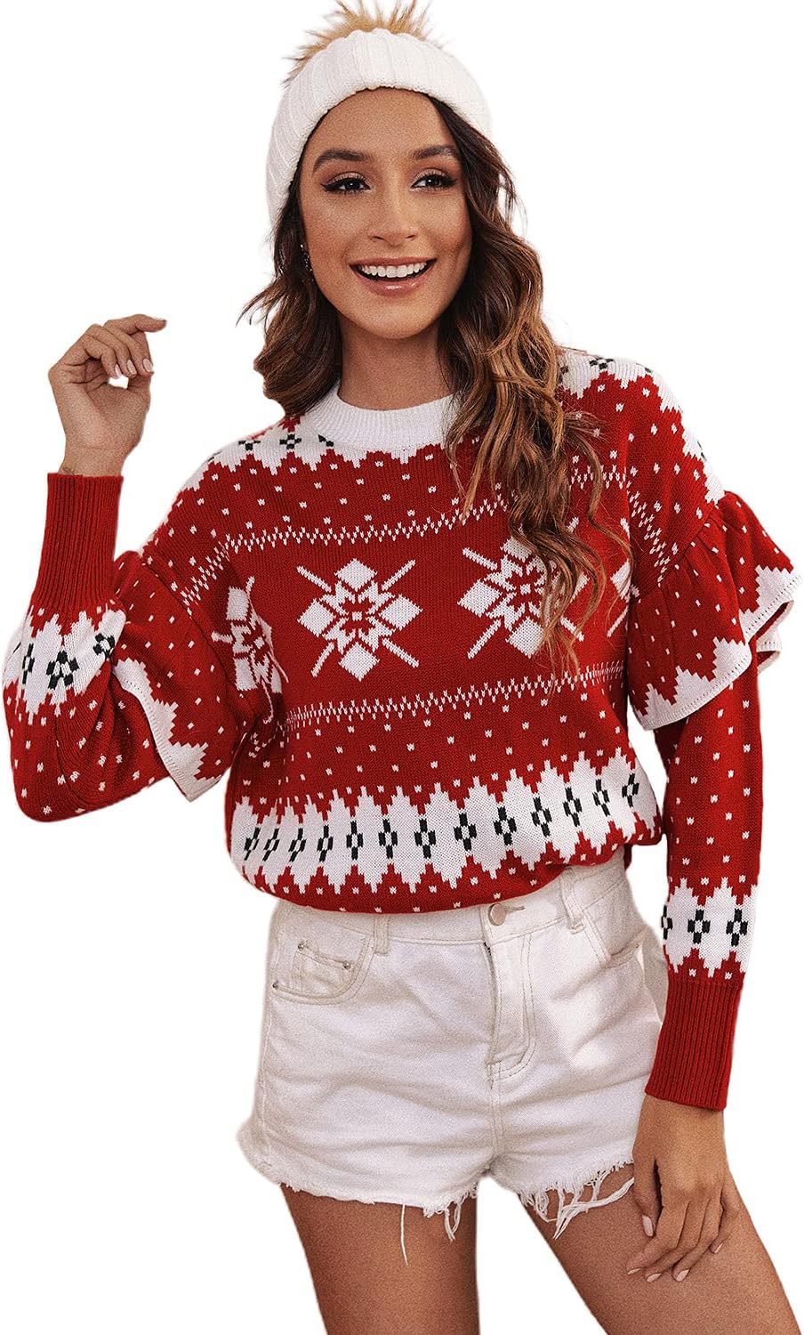 Amegoya Women's Funny Ugly Christmas Sweater for Holiday Fun