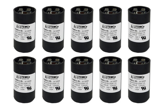 10 Pack 161-193 uF MFD CD60 Start Capacitors for HVAC Systems