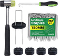 Landscape Staples 6 in U Shaped Garden Pins with Gaskets - Secure Turf
