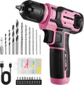 WORKPRO Pink Power Drill Set 8V Cordless Drill Driver Kit - Portable