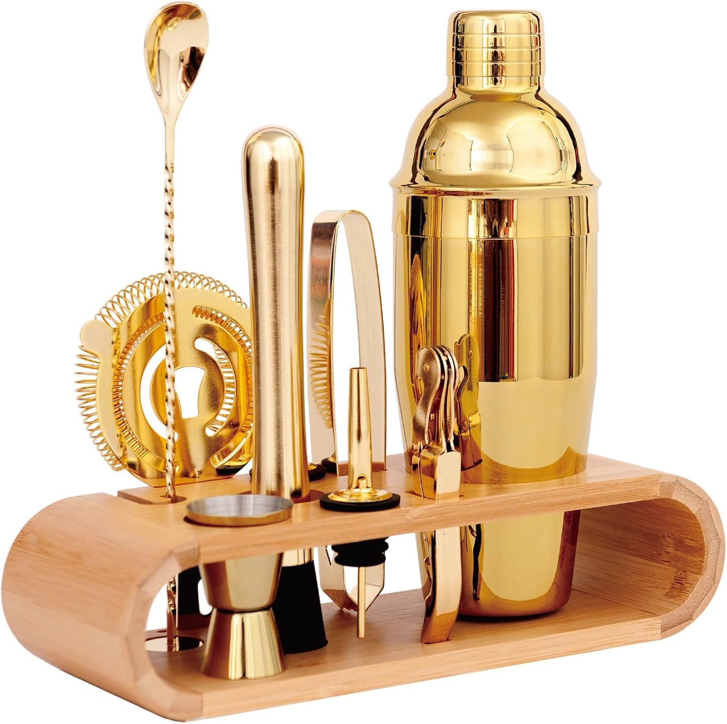 Professional 10-Pcs Gold Martini Shaker Set - Mix Cocktails Like a Pro!