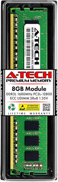 A-Tech 8GB DDR3/DDR3L 1600MHz ECC UDIMM - Server Memory