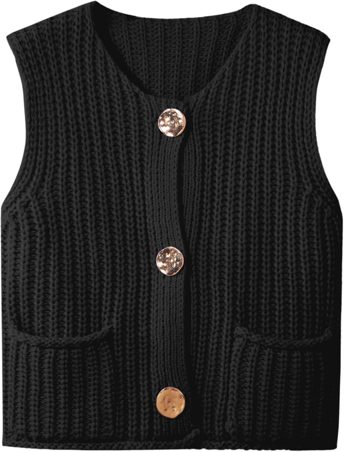 Stylish Crochet Chunky Knit Top for Women with Pockets
