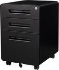 3 Drawer File Cabinet with Lock and Wheels - Secure Under Desk Storage