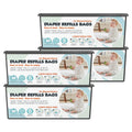 Diaper Pail Refills Bags Compatible with Genie Easy Roll - 120 Pack